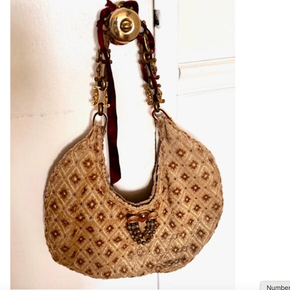 Nina Perrera Vintage Bag Baroque Victorian Upholstery Look Romantic - Picture 3 of 16